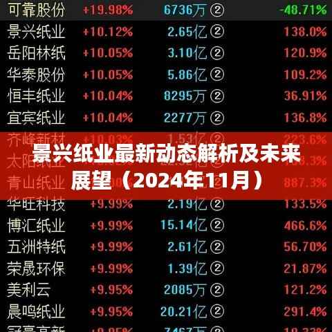 景兴纸业最新动态解析及未来展望(2024年11月)