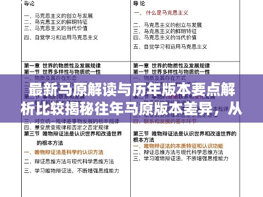 最新马原解读与历年版本要点解析比较揭秘往年马原版本差异,从一月到十一月深度解读与解析要点对比!
