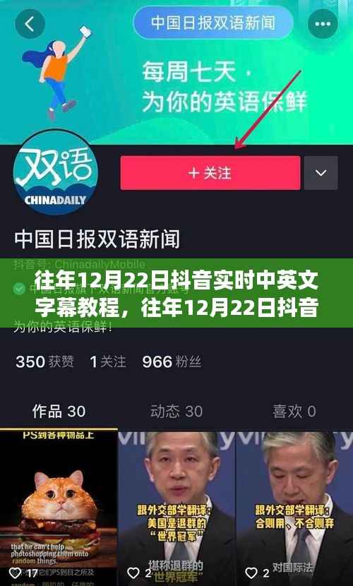往年12月22日抖音实时中英文字幕教程详解,利弊分析与立场探讨