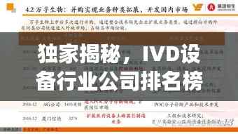 独家揭秘,IVD设备行业公司排名榜,行业领军者的实力展现!