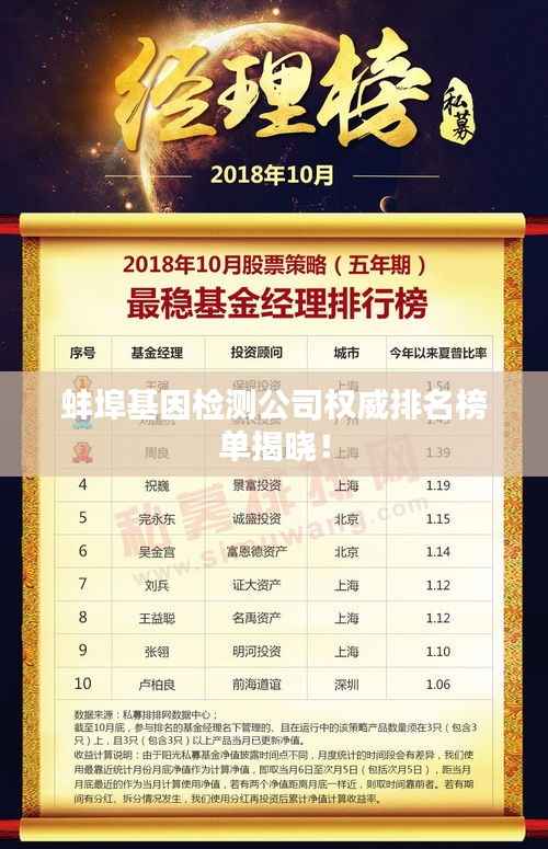 蚌埠基因检测公司权威排名榜单揭晓!