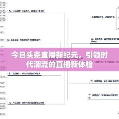 今日头条直播新纪元,引领时代潮流的直播新体验