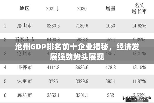 沧州GDP排名前十企业揭秘,经济发展强劲势头展现
