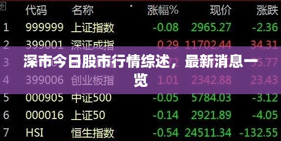 深市今日股市行情综述,最新消息一览